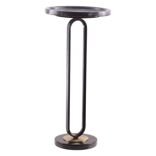 12" Black Round Side Table