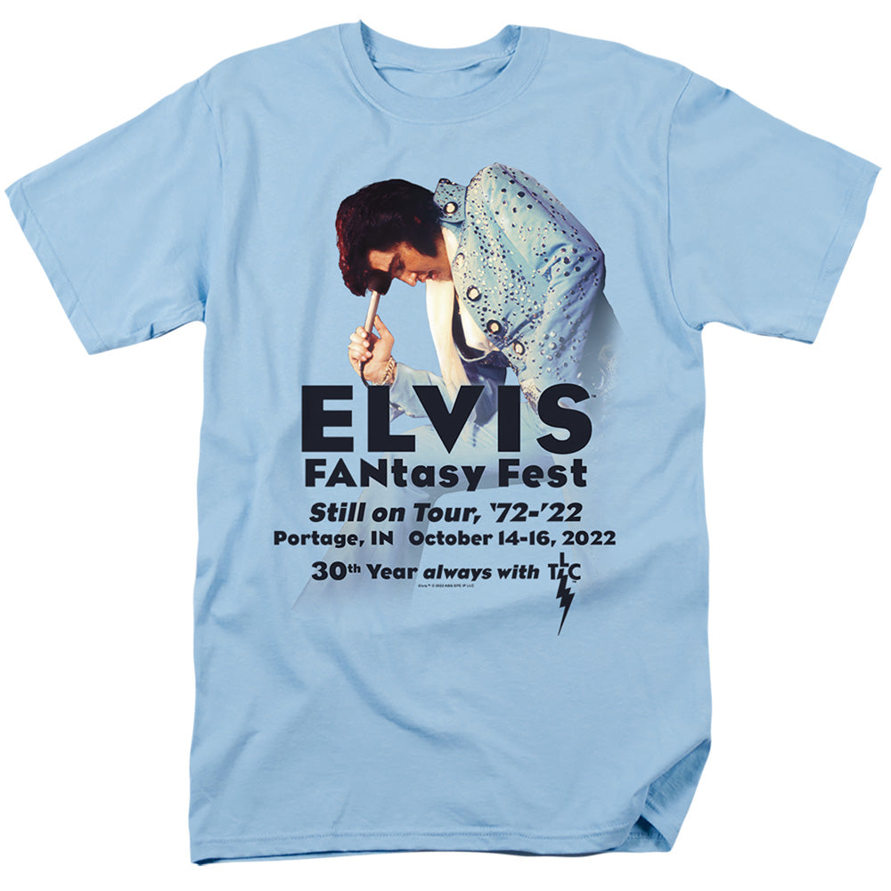 Elvis Elvis Fantasy Fest 2022 Lights Mens T Shirt Light Blue Officially Licensed