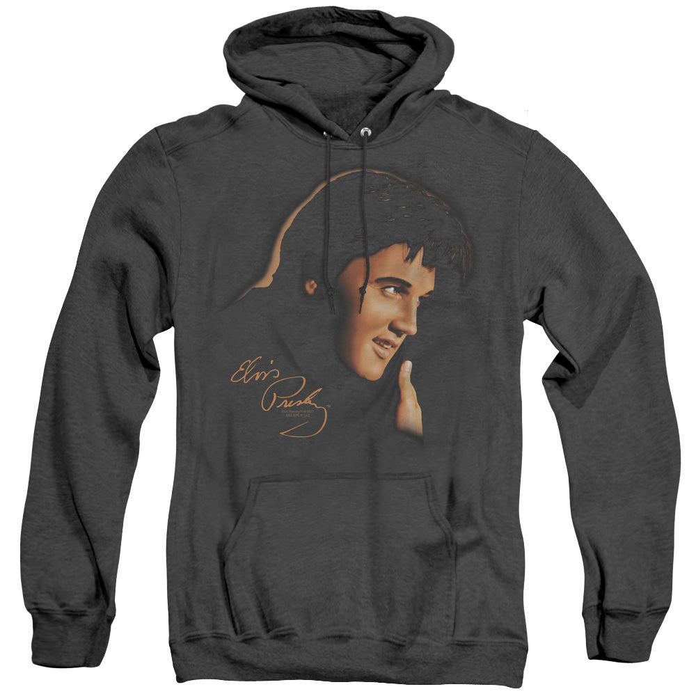 Elvis Presley Warm Portrait Mens Heather Hoodie Black Officially Licensed