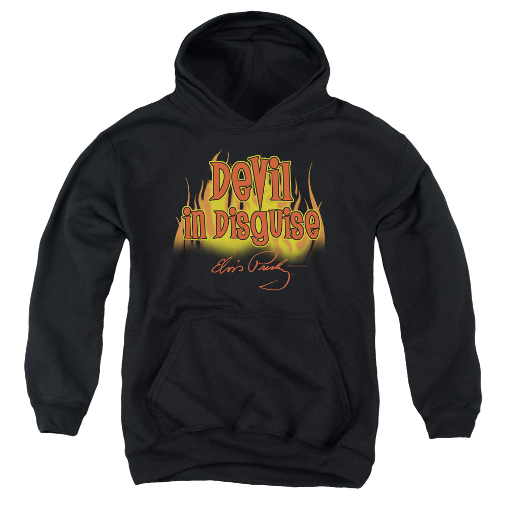 Elvis Presley Devil in Disguise Kids Youth Hoodie Black Officially Licensed