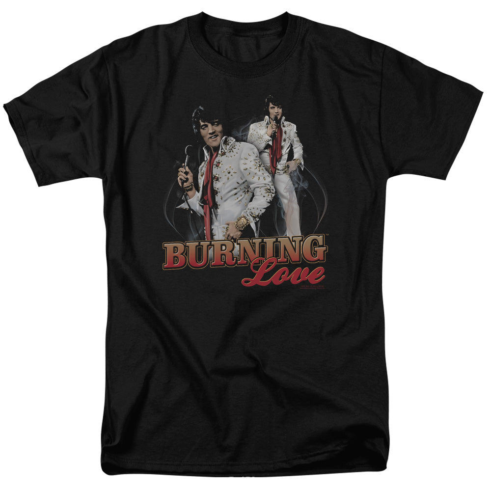 Elvis Presley Burning Love Mens T Shirt Black Officially Licensed