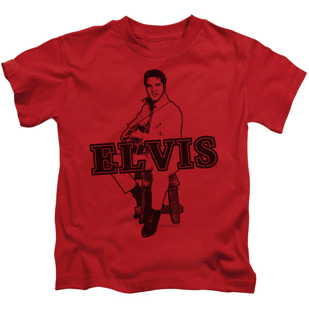 Elvis Presley Jamming Juvenile Kids Youth T Shirt Red Officially Licensed