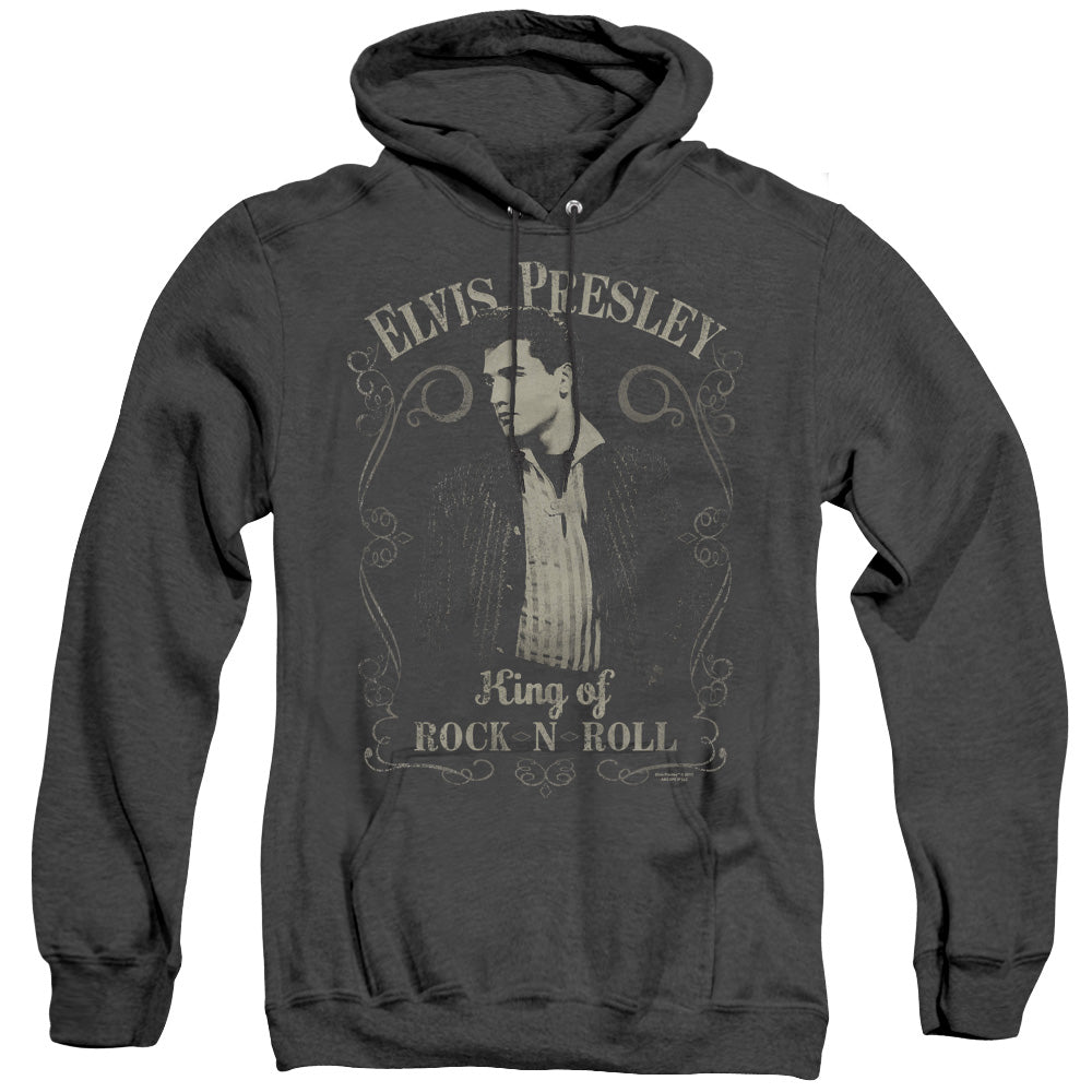Elvis Presley Rock Legend Mens Heather Hoodie Black Officially Licensed