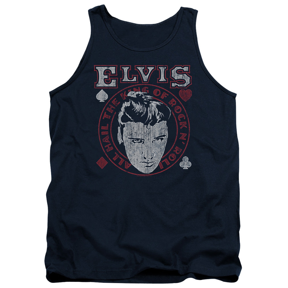Elvis Presley Hail The King Mens Tank Top Shirt Navy Officially Licensed