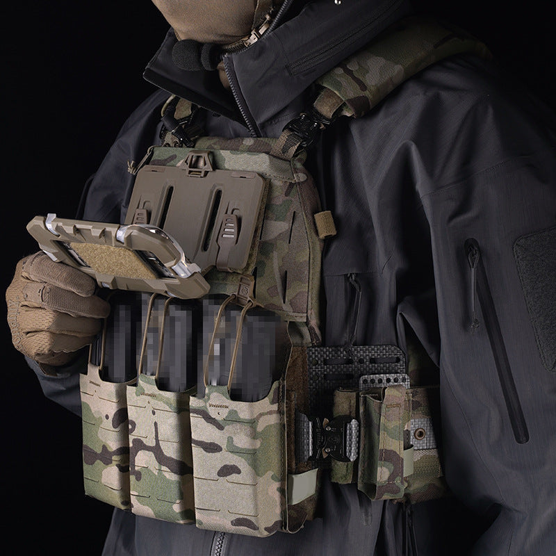 MOLLE mount war vest chest hanging universal chest mobile phone plate carrier folding navigation board
