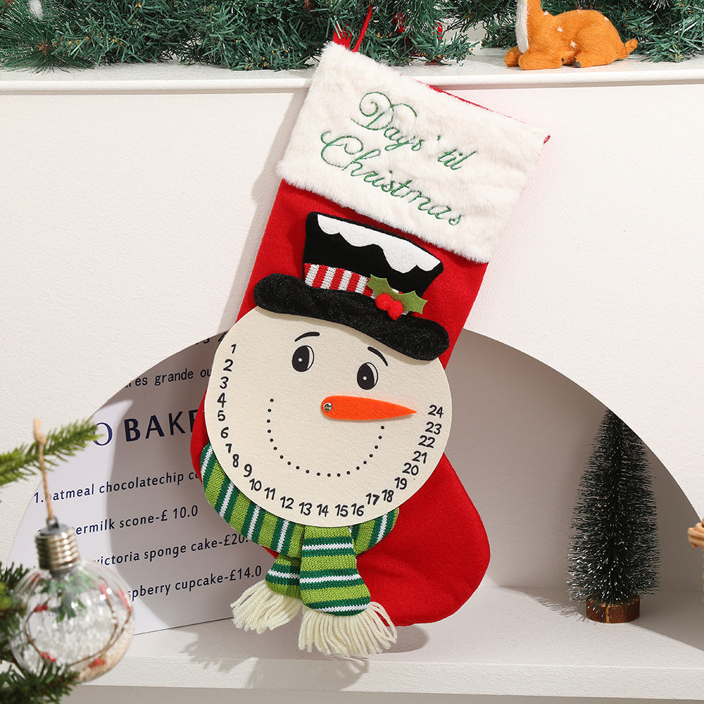 Christmas tree decoration gift bag, Santa Claus snowman knitted socks, home party decoration pendant