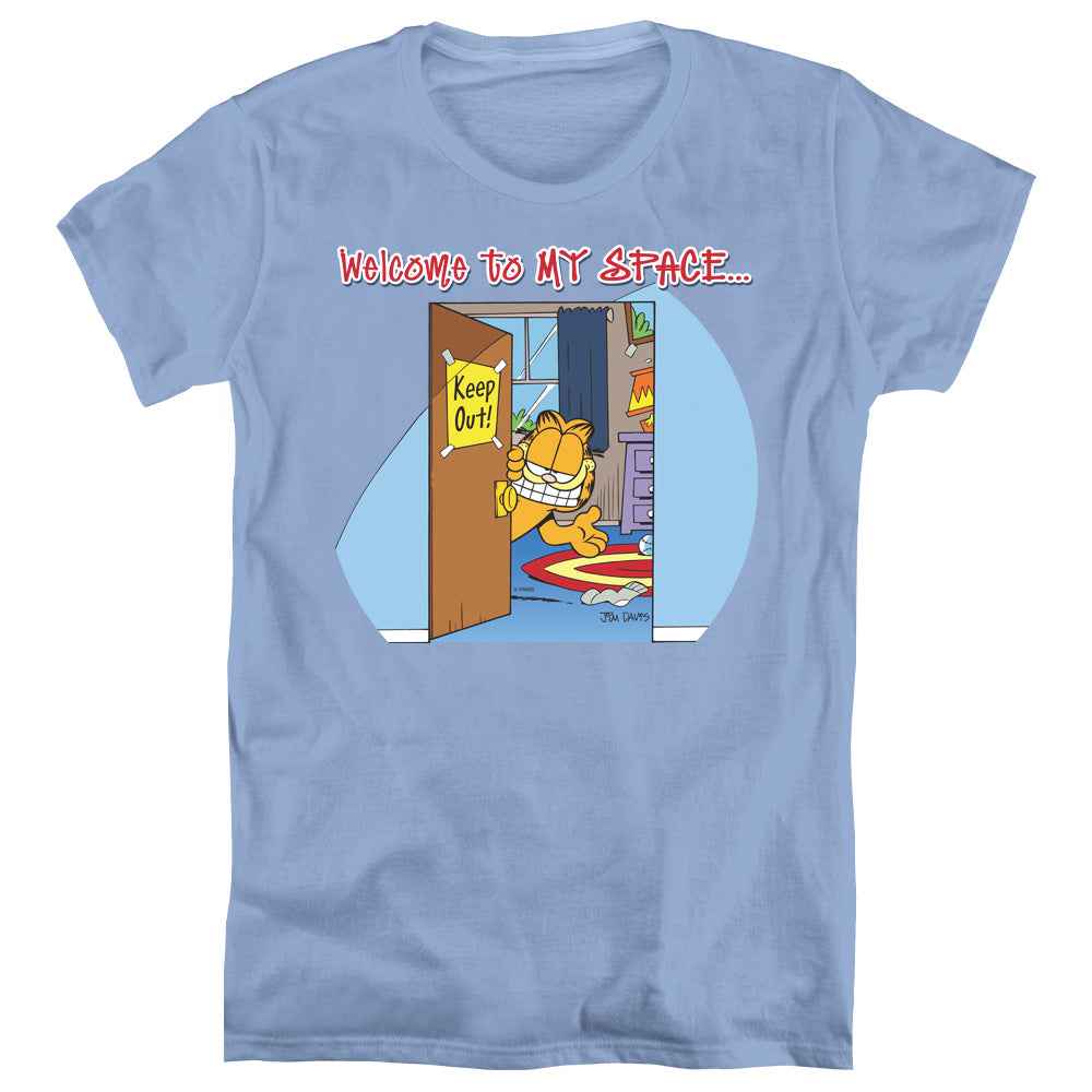 Garfield Welcome to Myspace Womens T Shirt Carolina Blue