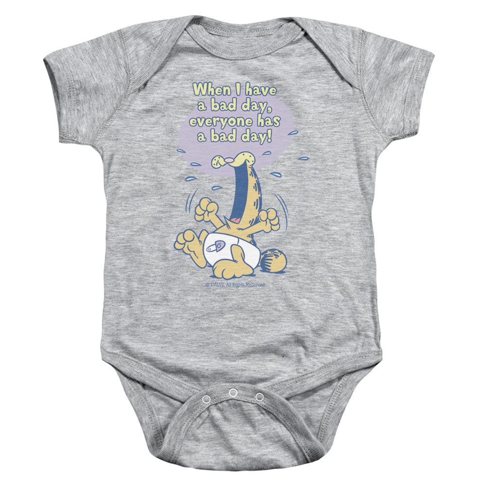 Garfield Bad Day Infant Baby Snapsuit Athletic Heather (18 Mos)