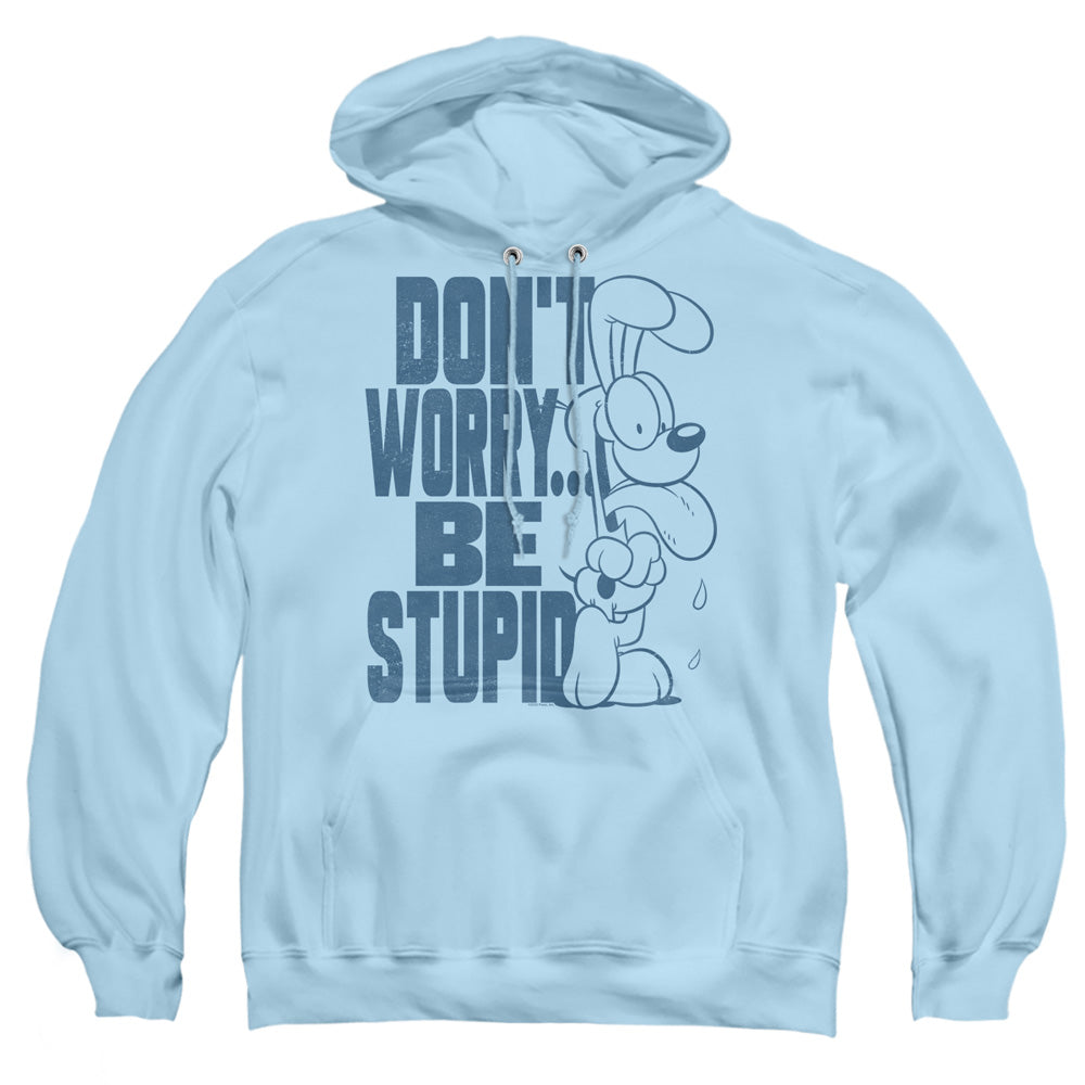 Garfield Don'T Worry Mens Hoodie Light Blue Officially Licensed