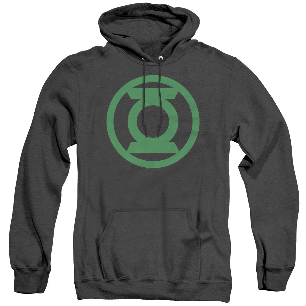 Green Lantern Green Emblem Heather Mens Hoodie Black Officially Licensed
