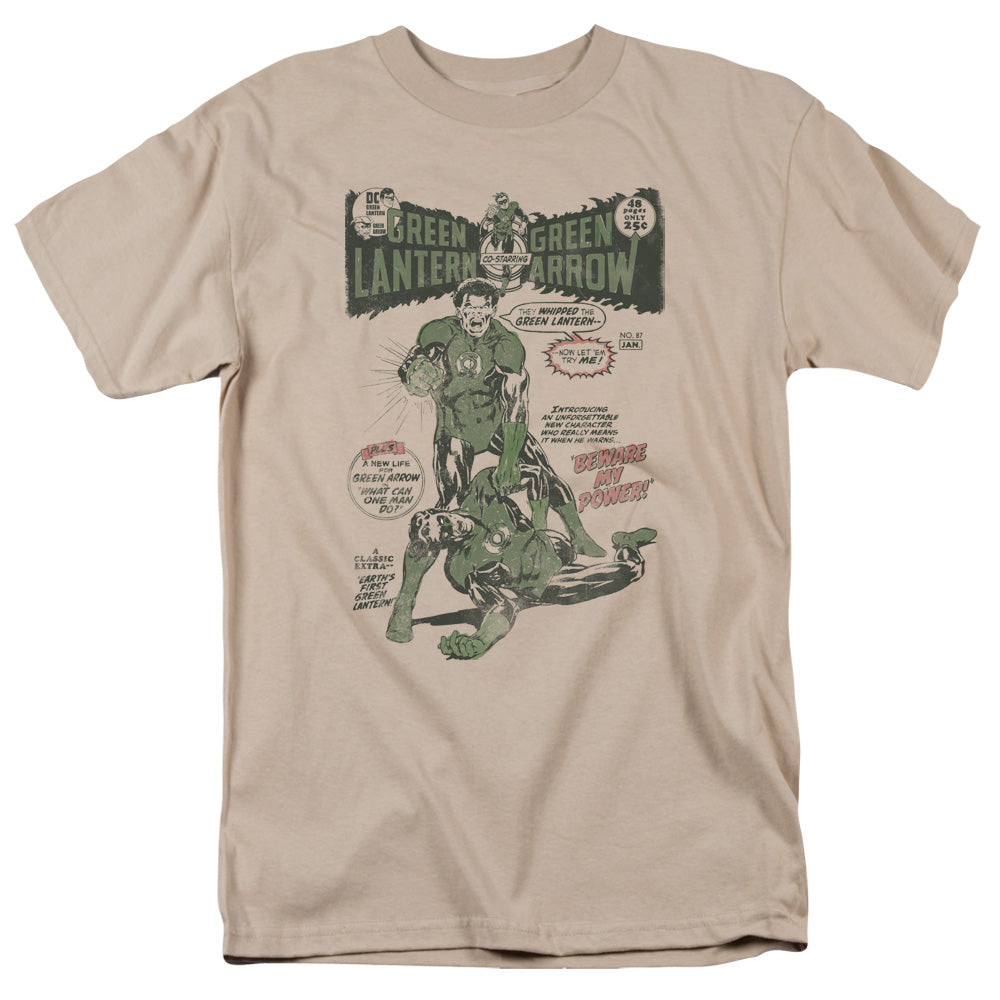 Green Lantern Beware My Power Mens T Shirt Sand Officially Licensed