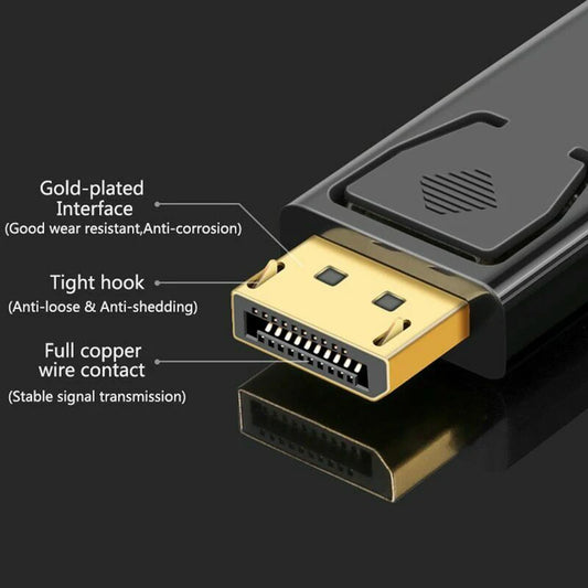 4K DP to HDMI Adapter – Ultra HD DisplayPort Male to HDMI Female Converter for PC, Laptop & HDTV (Lag-Free & Latch-Locked)