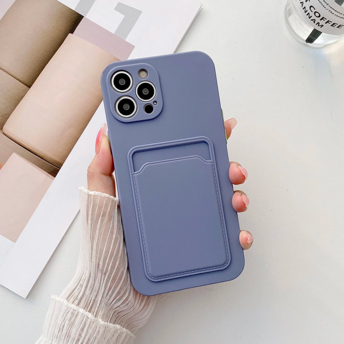 LVOEST Phone Case For iphone 11 12 13 pro max XR x xs max 7 8 plus se 2020 12 mini 14 15 Soft Silicone Wallet Card Holder cover