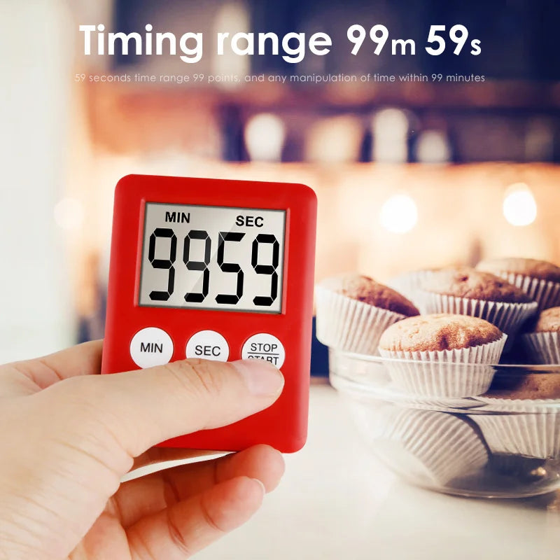 Tick-Tock Tech – Magnetic Digital Kitchen Timer with LCD Screen & Alarm Countdown (Color Options Available)