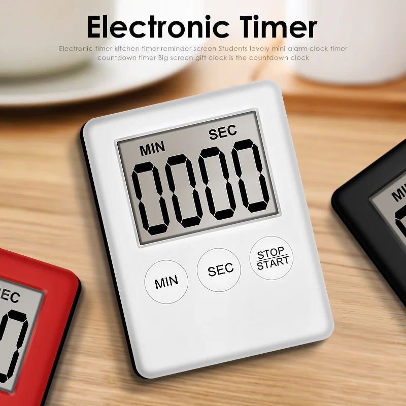 Tick-Tock Tech – Magnetic Digital Kitchen Timer with LCD Screen & Alarm Countdown (Color Options Available)