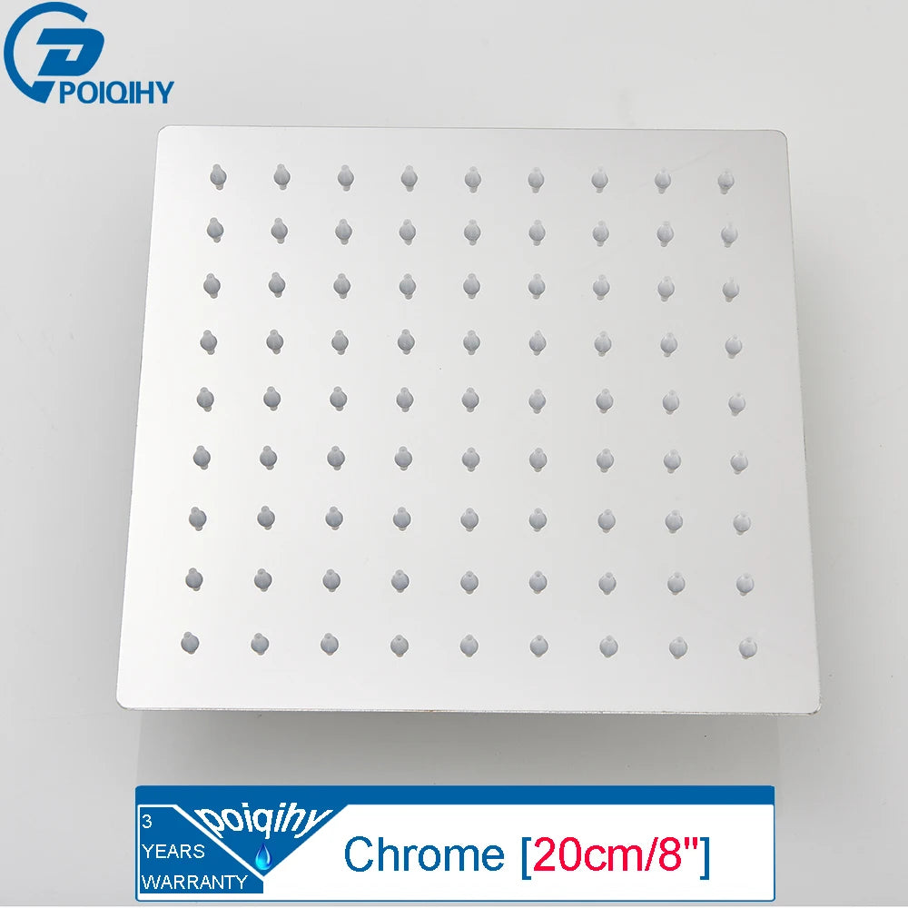 Golden Rain Deluxe – POIQIHY Ultra-Thin Chrome Shower Head 12” of Pure ‘I’m Never Leaving This Bathroom’ Bliss