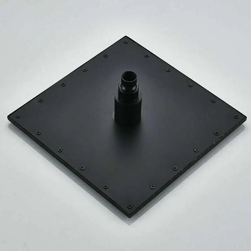 ColorStorm: 16" LED Rainfall Shower Head – Matte Black Brass Luxury That Glows