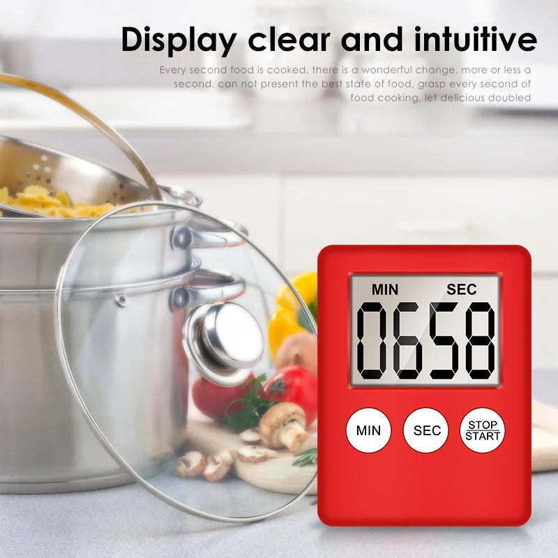 Tick-Tock Tech – Magnetic Digital Kitchen Timer with LCD Screen & Alarm Countdown (Color Options Available)