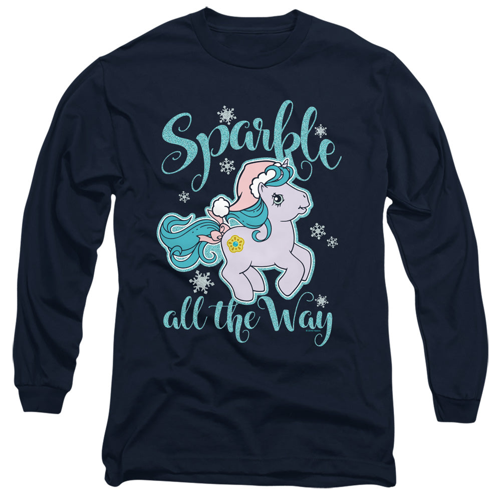 My Little Pony Retro Sparkle All The Way Mens Long Sleeve Shirt Navy Officially Licensed