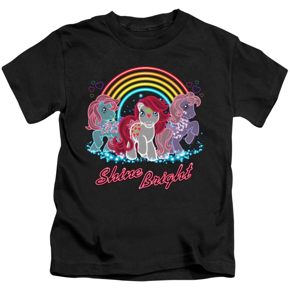 My Little Pony Retro Neon Ponies Juvenile Kids Youth T Shirt Black Officially Licensed