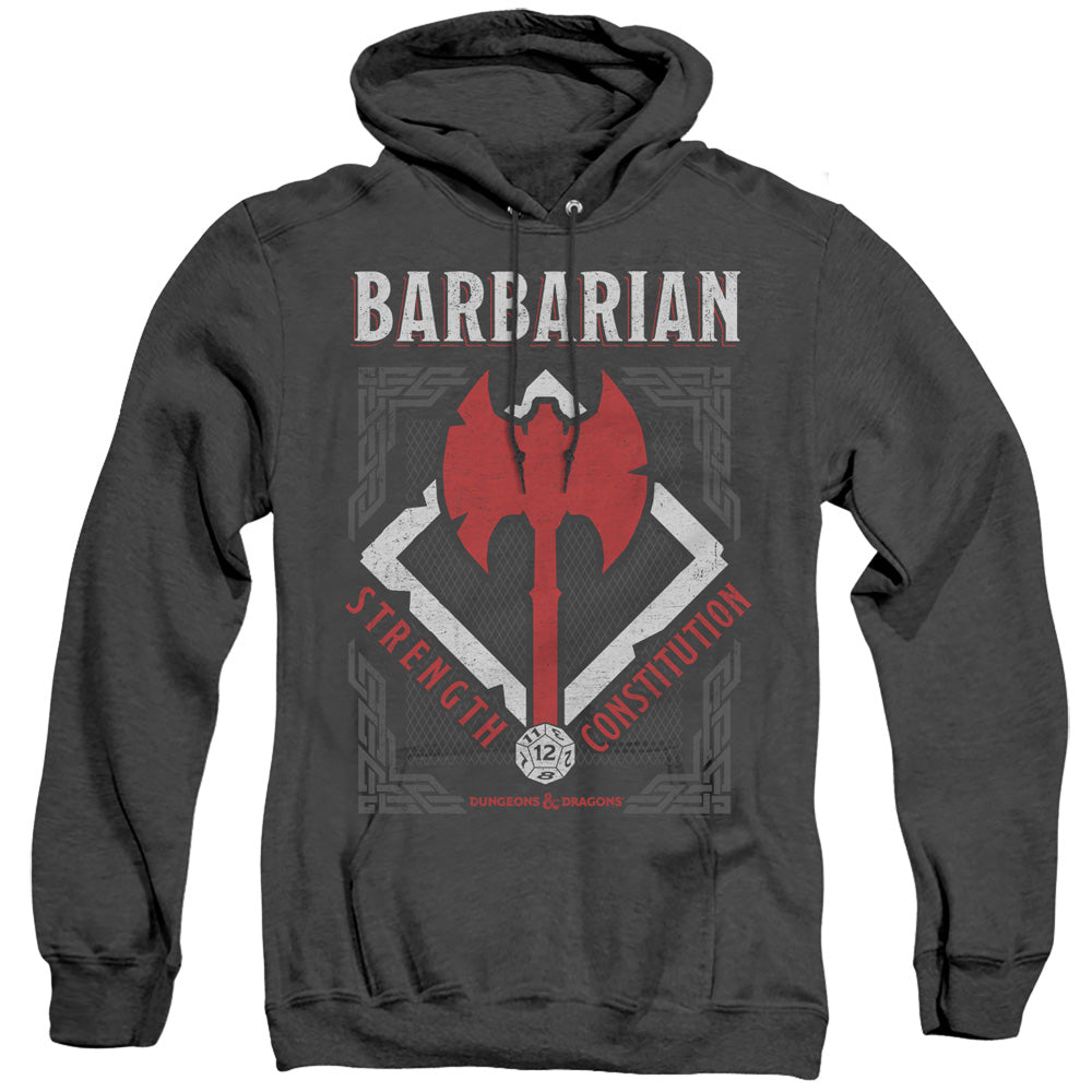 Dungeons And Dragons Barbarian Mens Heather Hoodie Black Officially Licensed