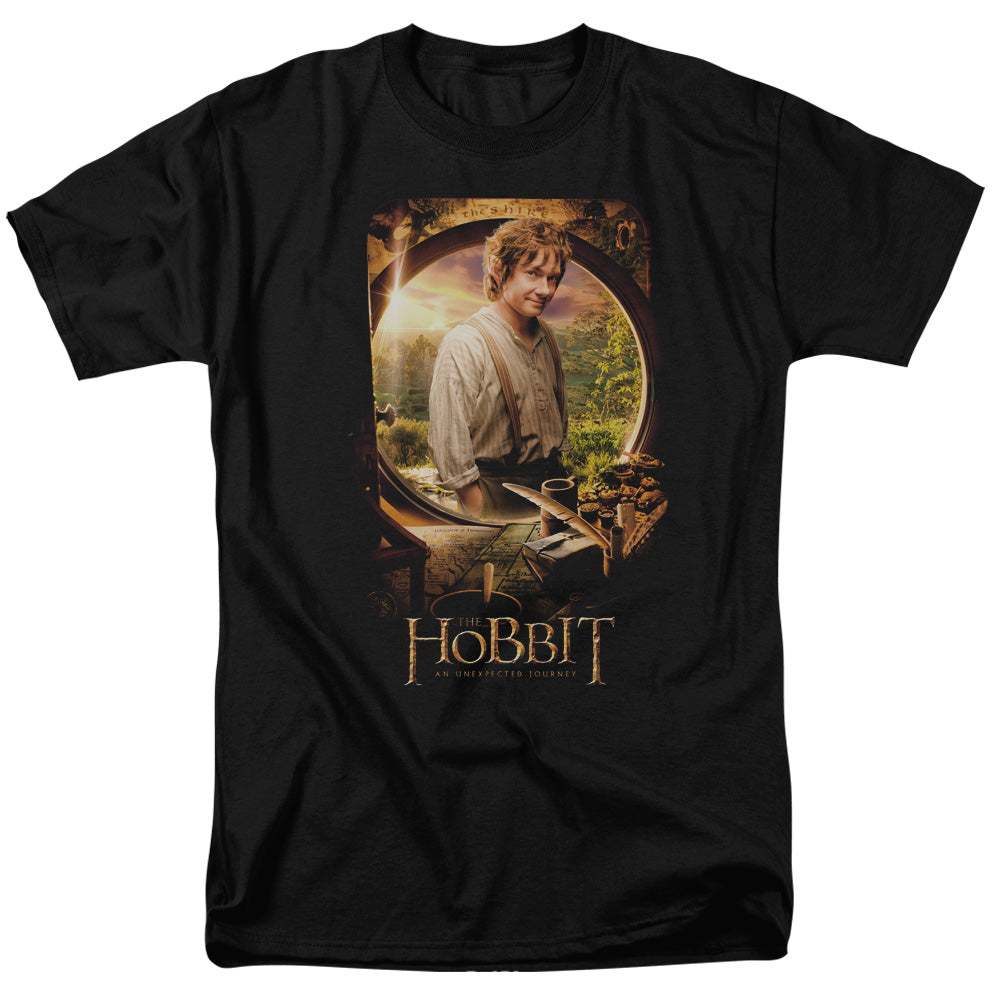 The Hobbit Bilbo Poster Mens T Shirt Black Officially Licensed