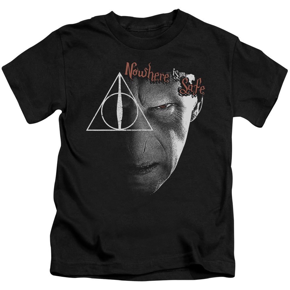 Harry Potter Nowhere is Safe Juvenile Kids Youth T Shirt Black Officially Licensed