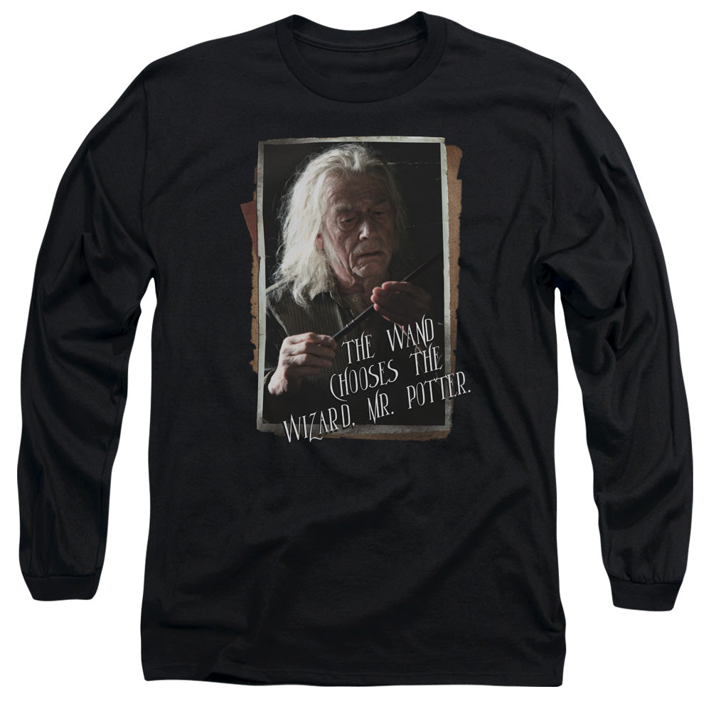 Harry Potter Olivander Mens Long Sleeve Shirt Black Officially Licensed Officially Licensed