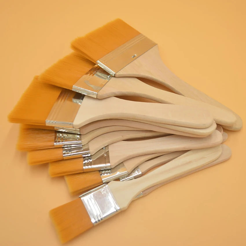 Brush Up Your Genius – THOOBO! 12-Piece Nylon Paint Brush Set for Acrylic, Watercolor & Oil (Wood Handle, All Sizes)