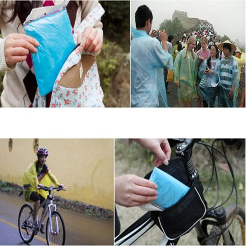 1pcs Convenient Disposable Adult Emergency Waterproof Rain Coat Poncho Hiking Camping Rain Coat Unisex Rainwear Good Quality - THOOBO!