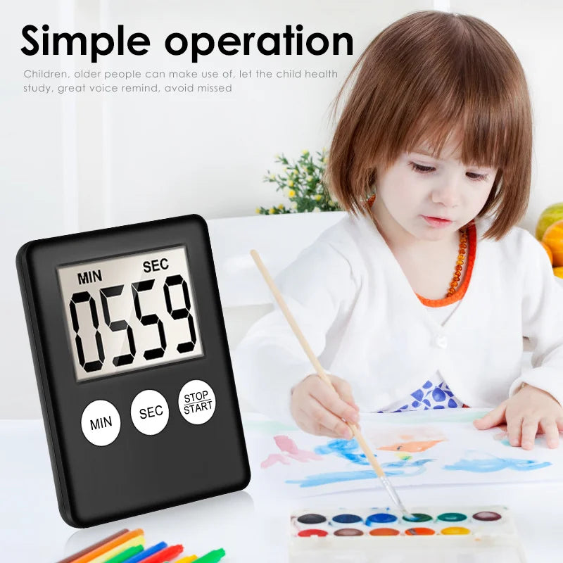 Tick-Tock Tech – Magnetic Digital Kitchen Timer with LCD Screen & Alarm Countdown (Color Options Available)