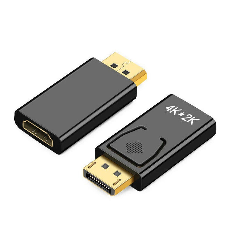 4K DP to HDMI Adapter – Ultra HD DisplayPort Male to HDMI Female Converter for PC, Laptop & HDTV (Lag-Free & Latch-Locked)