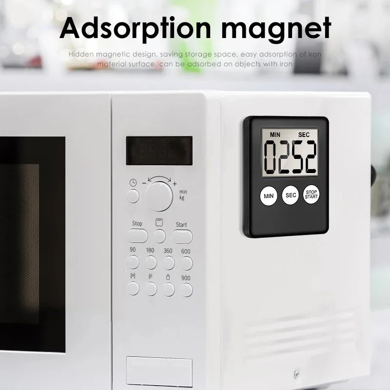 Tick-Tock Tech – Magnetic Digital Kitchen Timer with LCD Screen & Alarm Countdown (Color Options Available)