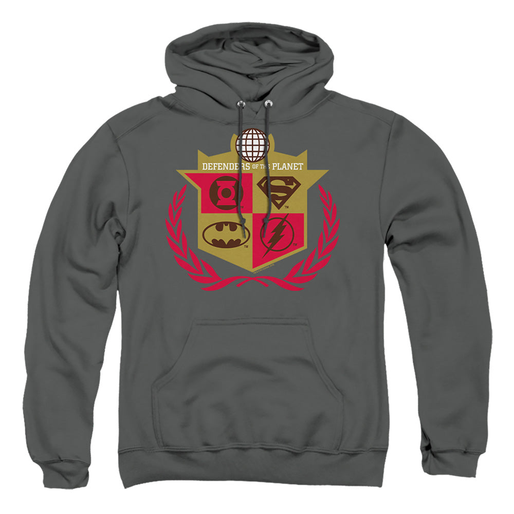 Justice League Of America Defenders Mens Hoodie Charcoal Officially Licensed
