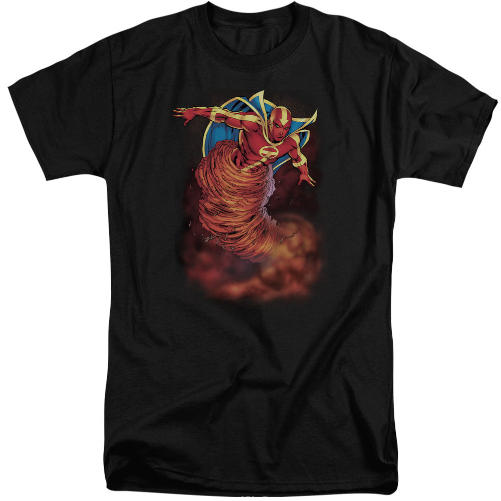 Justice League Of America Tornado Cloud Mens Tall T Shirt Black Officially Licensed