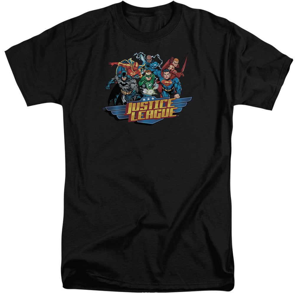 Justice League Of America Ready To Fight Mens Tall T Shirt Black Officially Licensed