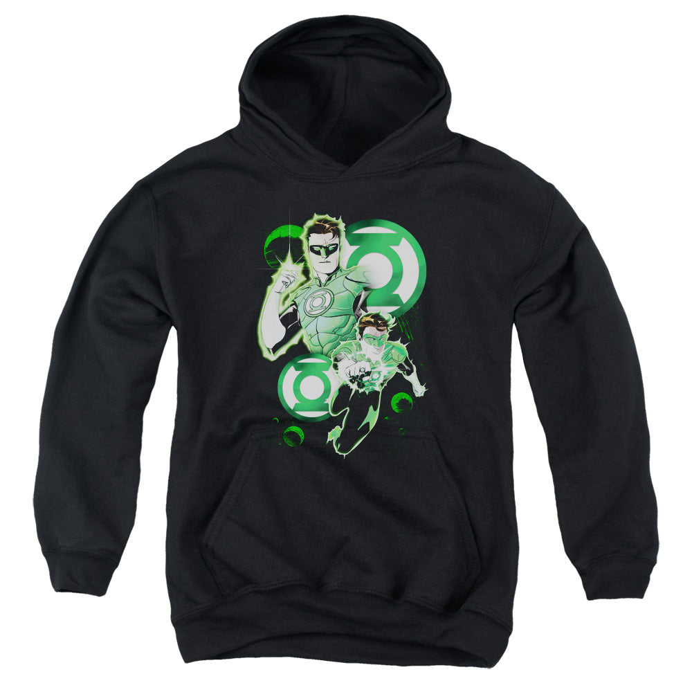 Justice League Gl in Action Kids Youth Hoodie Black Officially Licensed
