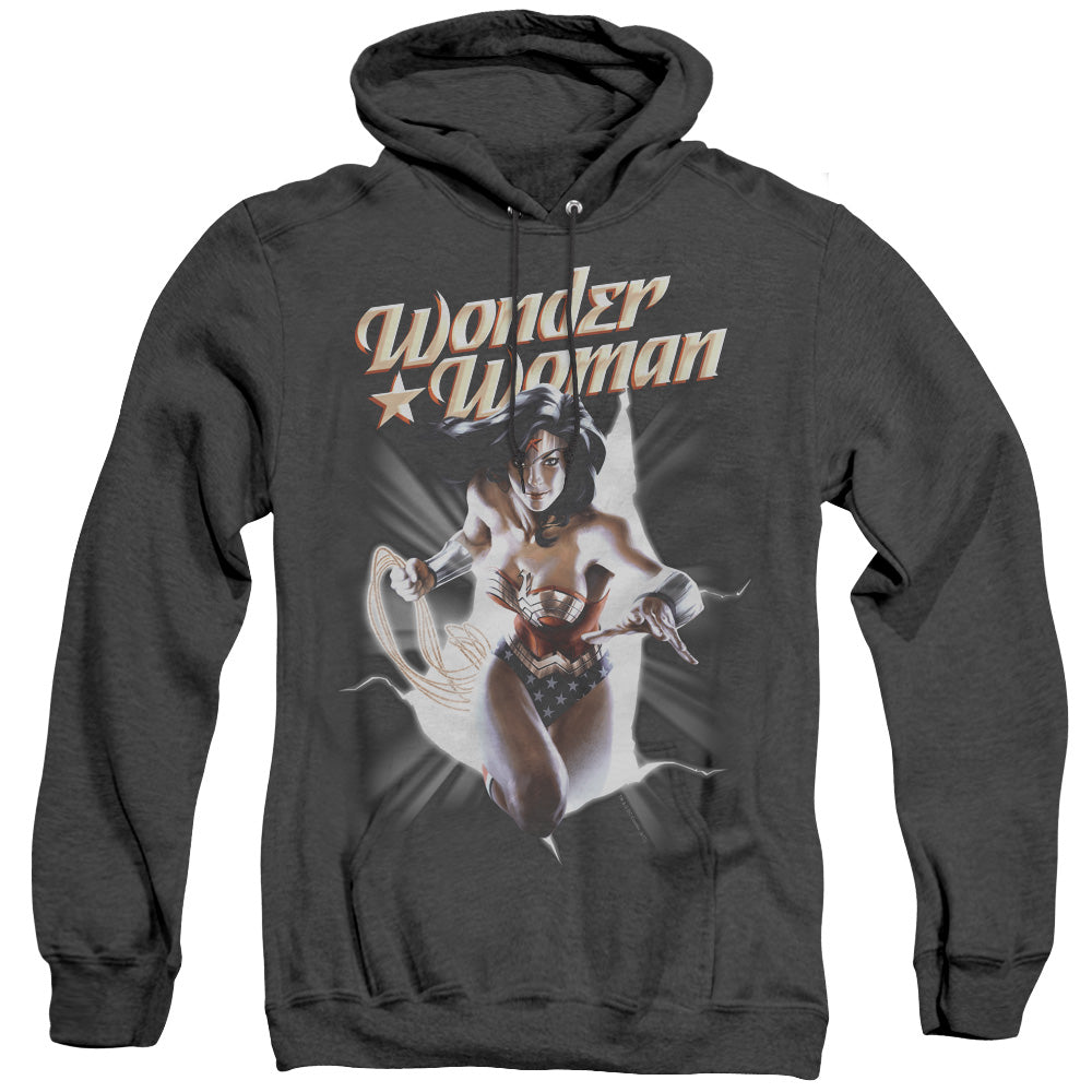 Justice League Ww Break Out Heather Mens Hoodie Black Officially Licensed