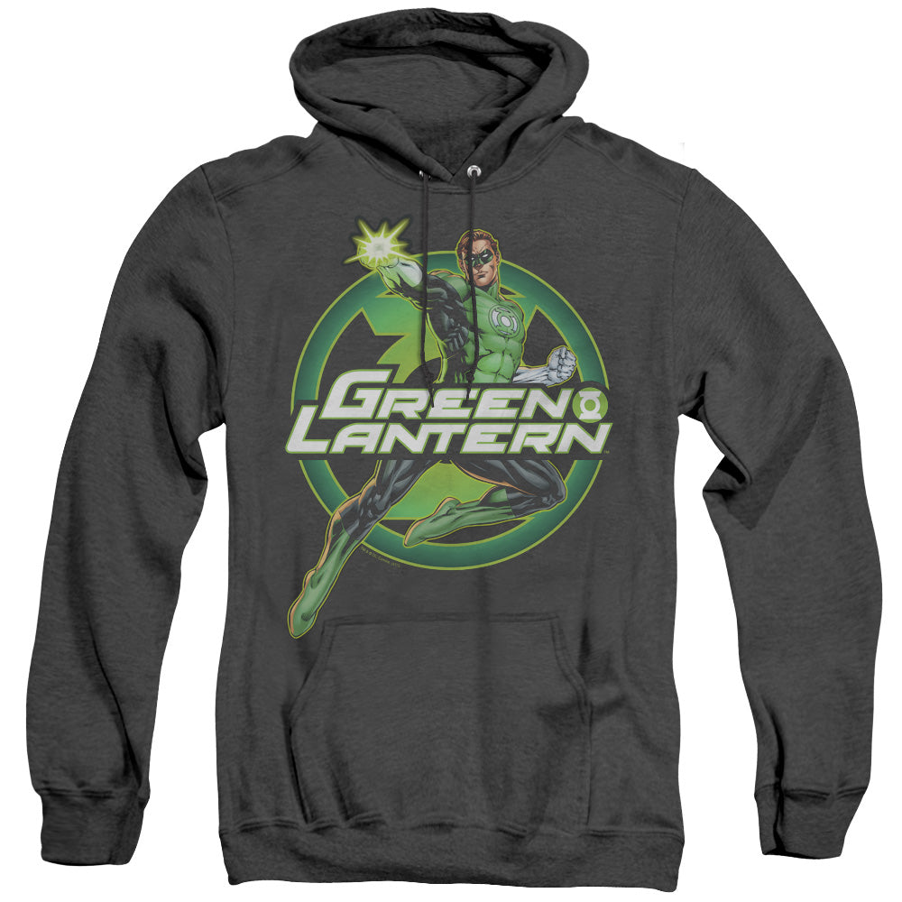 Justice League Lantern Glow Heather Mens Hoodie Black Officially Licensed