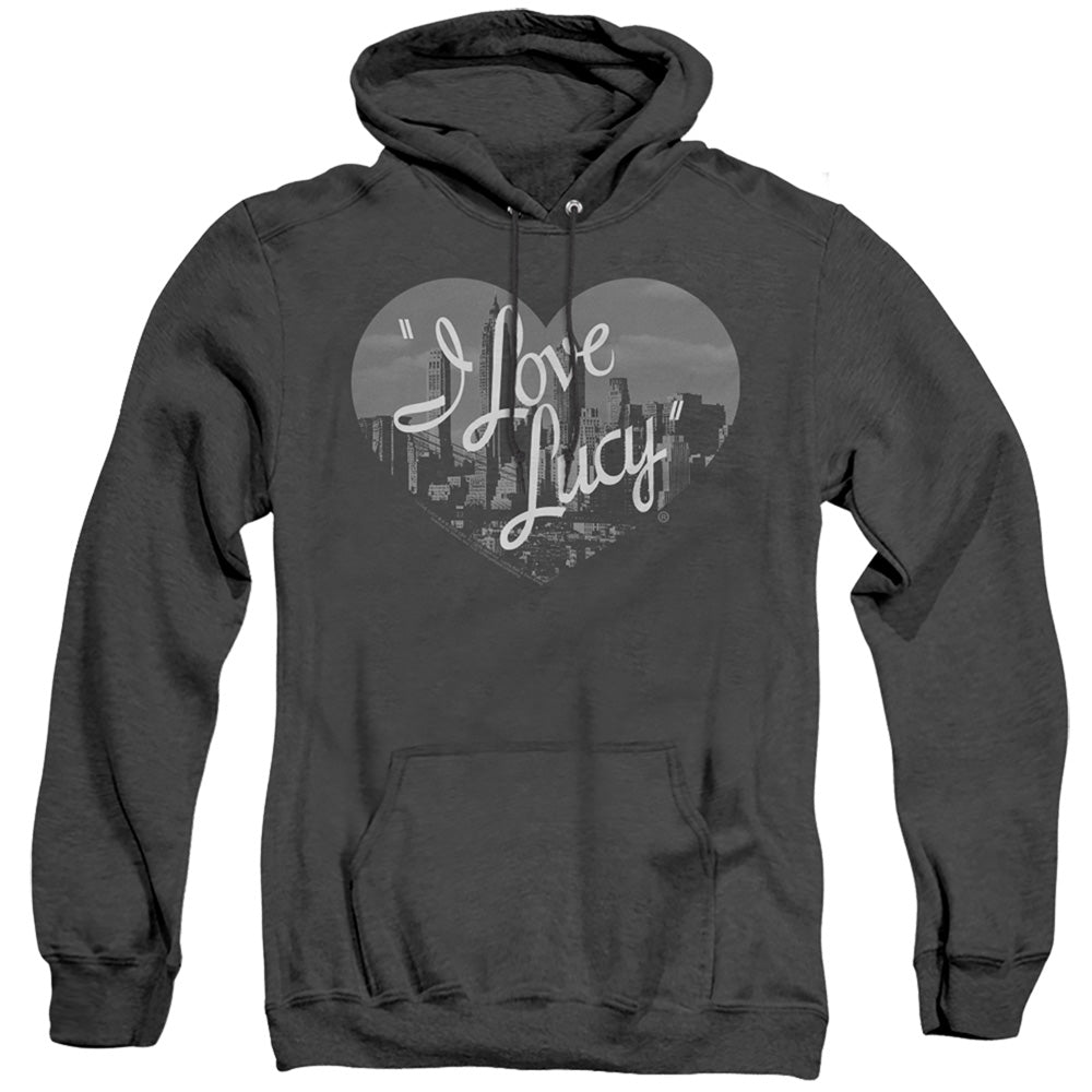 I Love Lucy Nostaic City Heather Mens Hoodie Black Officially Licensed