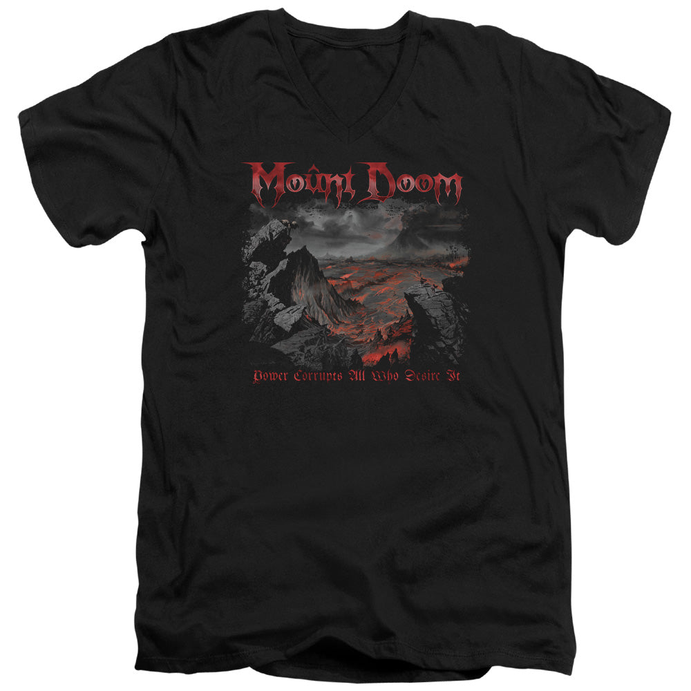 Lord Of The Rings Power Corrupts Mens Slim Fit V-Neck T Shirt Black Officially Licensed