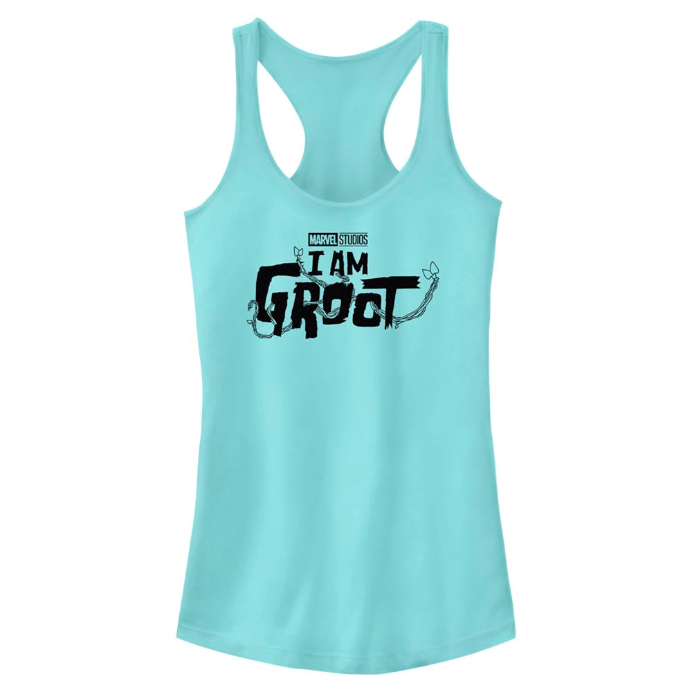 Marvel Groot Black Logo Juniors Tank Top Shirt