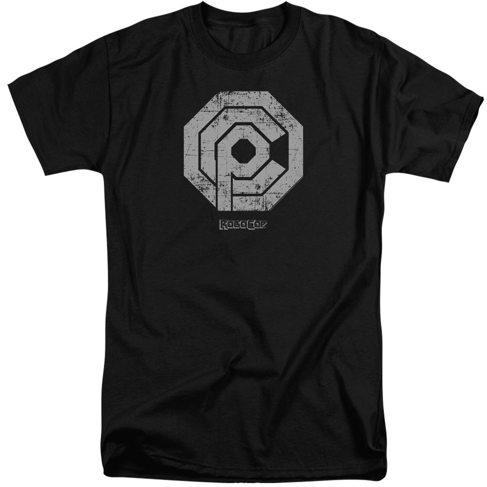 Robocop Distressed Ocp Logo Mens Tall T Shirt Black Officially Licensed
