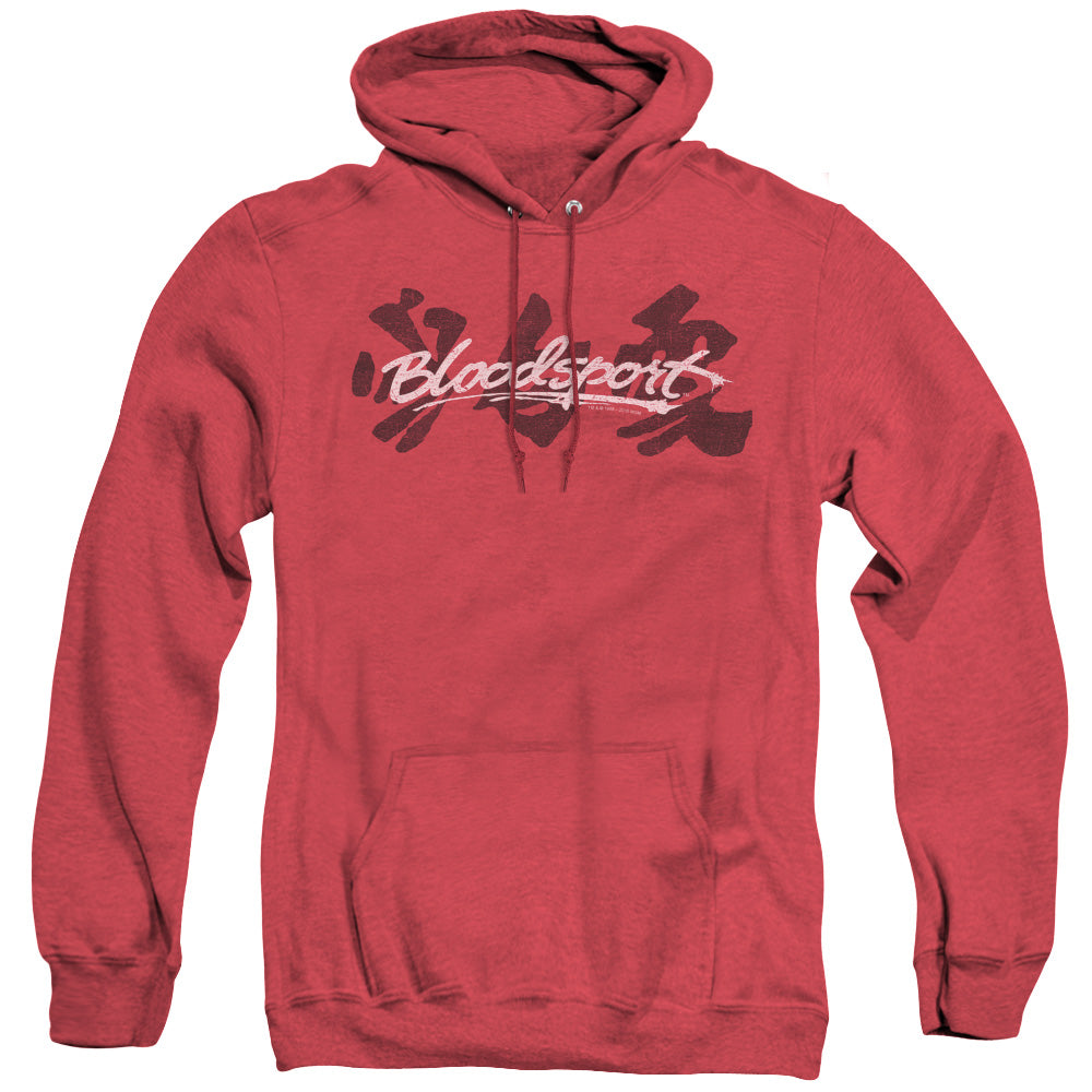 Bloodsport Kanji Heather Mens Hoodie Red Officially Licensed