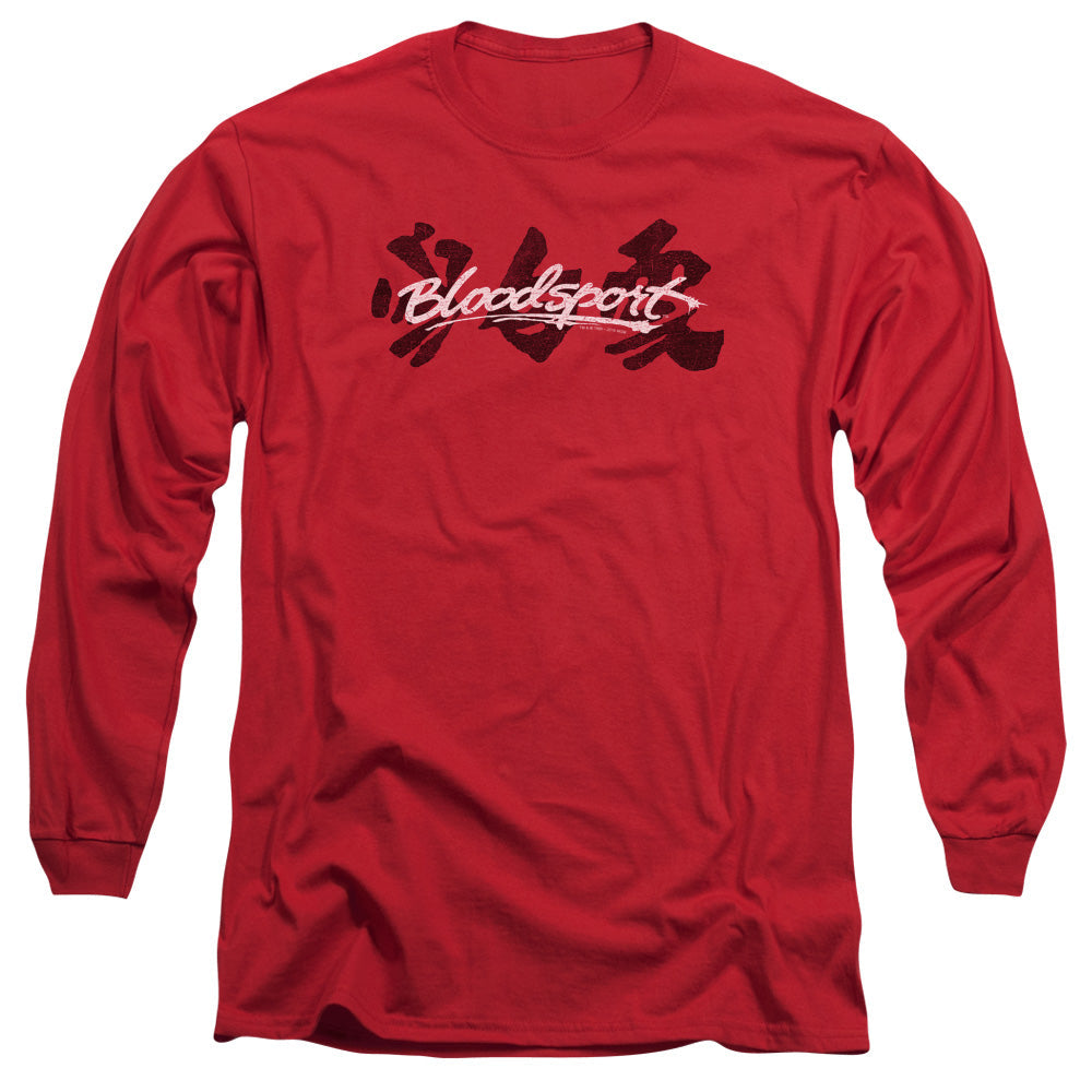 Bloodsport Kanji Mens Long Sleeve Shirt Red Officially Licensed Officially Licensed