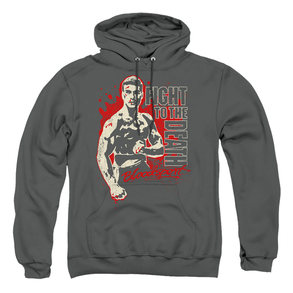 Bloodsport To The Death Mens Hoodie Charcoal Officially Licensed