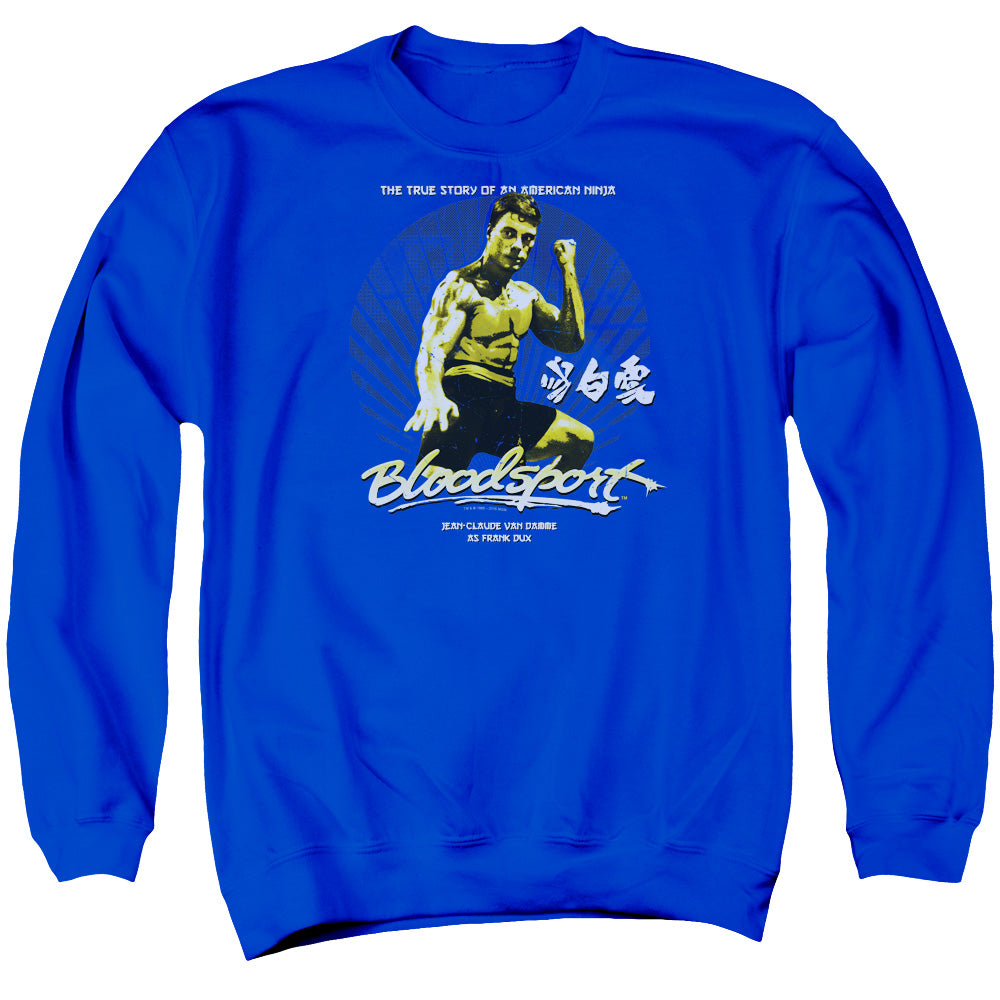 Bloodsport American Ninja Mens Crewneck Sweatshirt Royal Officially Licensed