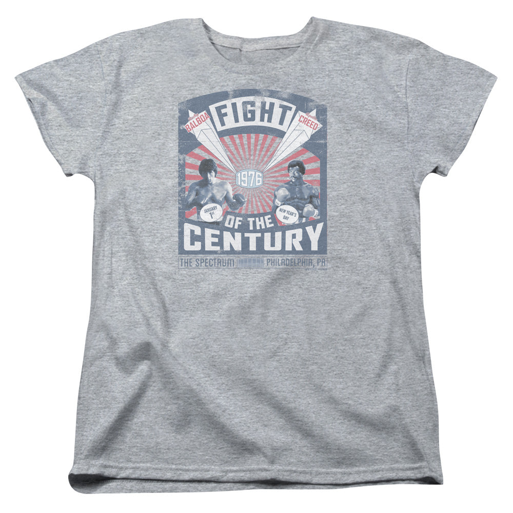 Rocky Balboa Creed Fight Poster Womens T Shirt Athletic Heather Officially Licensed
