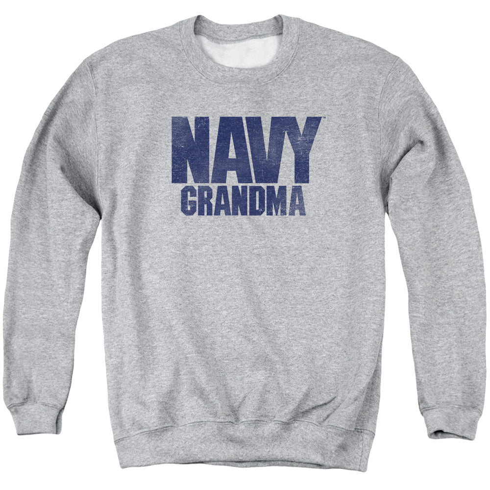 Navy Grandma Mens Crewneck Sweatshirt Athletic Heather Officially Licensed