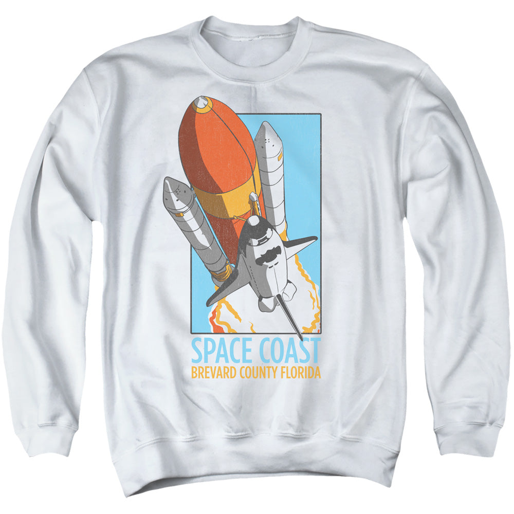 Nasa Space Coast Mens Crewneck Sweatshirt White Officially Licensed